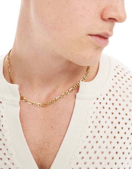 ASOS DESIGN - Collana a catenina in acciaio inossidabile resistente all'acqua color oro 