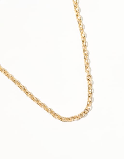ASOS DESIGN - Collana a catenina in acciaio inossidabile resistente all'acqua color oro