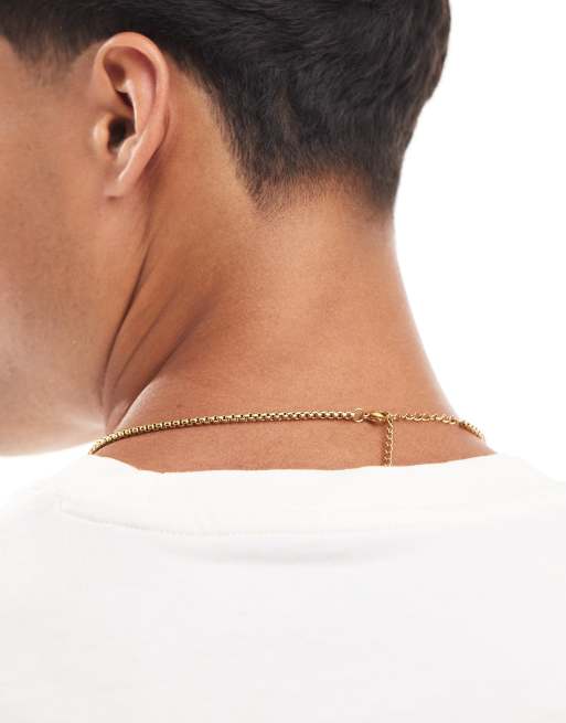 ASOS DESIGN - Collana a catenina in acciaio inossidabile resistente all'acqua dorato  , 3 di 3