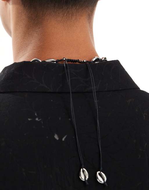 ASOS DESIGN - Collana argentata con conchiglie sintetiche , 4 di 4