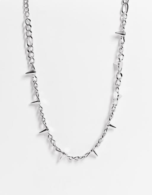 ASOS DESIGN - Collana argento con punte