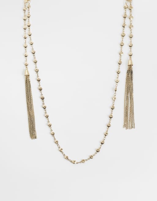 ASOS DESIGN - Collana avvolgente color oro con nappe