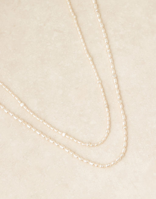 ASOS DESIGN - Collana bianca con perle sintetiche di acqua dolce e perline dorate  , 2 di 3