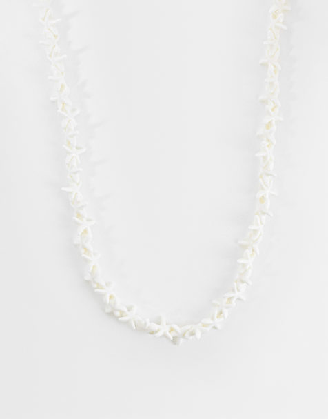 ASOS DESIGN - Collana bianca con perline e stelle marine - view 1