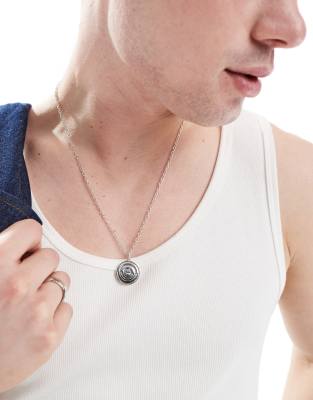 ASOS DESIGN - Collana color argento con ciondolo a cerchio - view 1