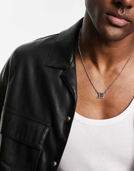 ASOS DESIGN - Collana color argento con ciondolo con numeri romani, 4 di 4