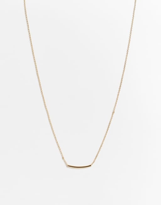 ASOS DESIGN - Collana color oro con barretta