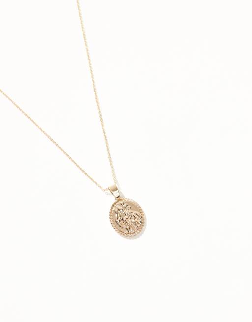 ASOS DESIGN - Collana color oro con ciondolo a moneta  , 2 di 4