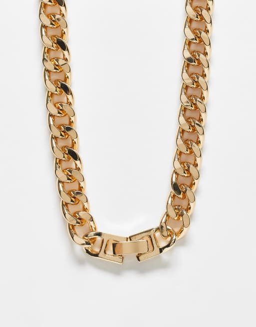 ASOS DESIGN - Collana color oro con fermaglio frontale