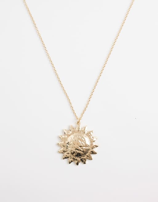 ASOS DESIGN - Collana color oro con sole