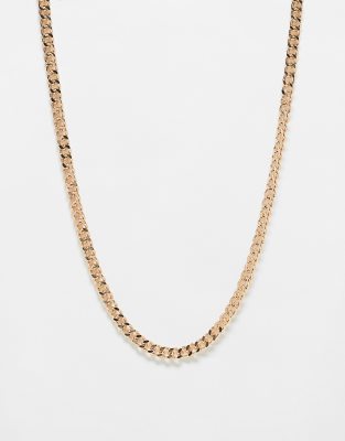 ASOS DESIGN - Collana con catena barbazzale sottile color oro 
