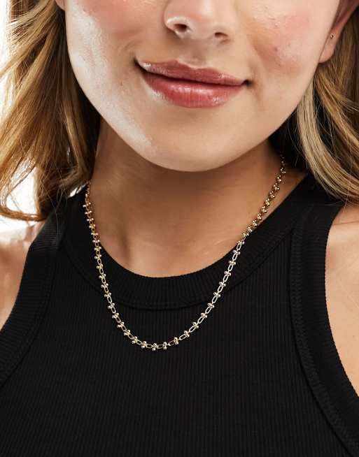 ASOS DESIGN - Collana con catena testurizzata color oro