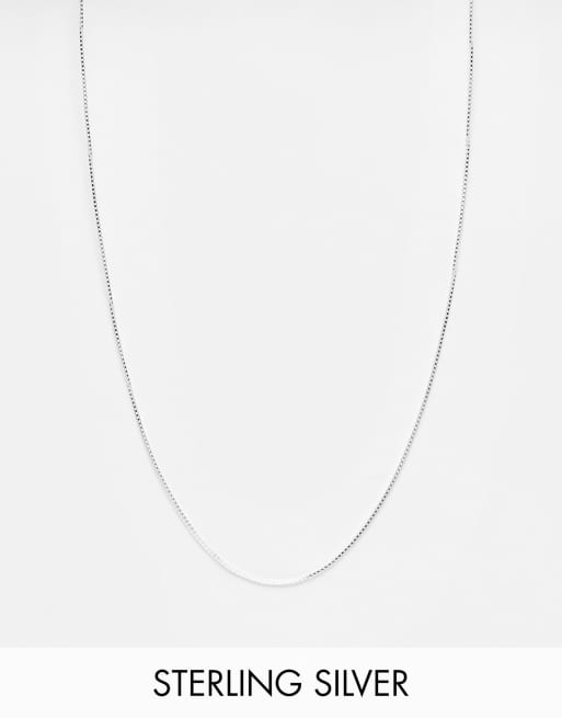 ASOS DESIGN - Collana con catena veneziana sottile in argento sterling color argento