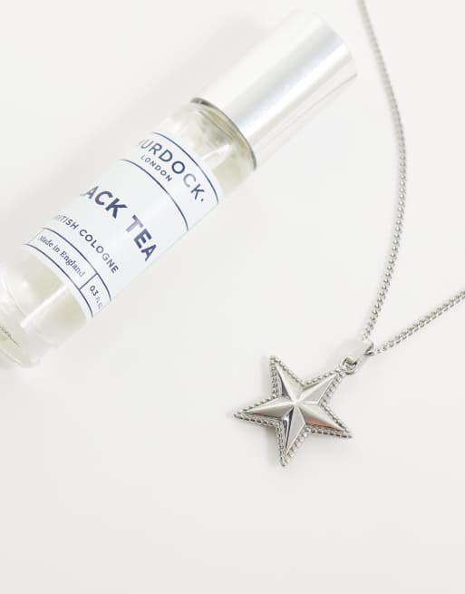 ASOS DESIGN - Collana con ciondolo in acciaio inossidabile resistente all'acqua argentato a forma di stella, 2 di 4