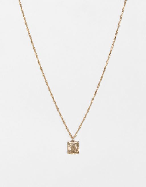 ASOS DESIGN - Collana con medaglione regale color oro