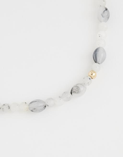 ASOS DESIGN - Collana con perline grigia, 4 di 4