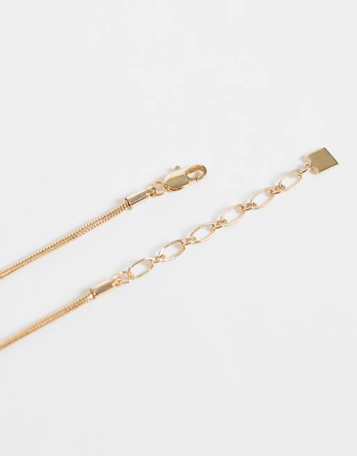 ASOS DESIGN collana con pietra verde incastonata color oro, 6 di 6