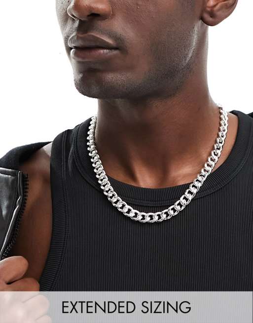 ASOS DESIGN - Collana corta a catena spessa color argento 