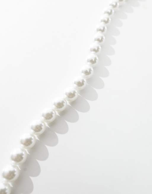ASOS DESIGN - Collana corta con perle sintetiche grandi, 3 di 4