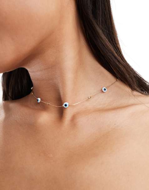 ASOS DESIGN - Collana corta dorata con occhi - view 1