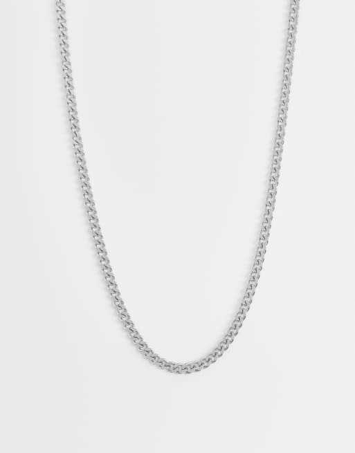 ASOS DESIGN - Collana corta slim da 4 mm in acciaio inossidabile resistente all'acqua color argento 