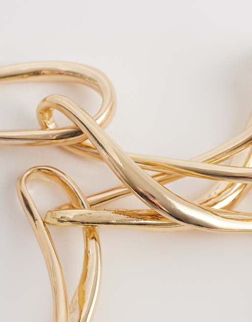 ASOS DESIGN - Collana corta tonalità oro con catenina intrecciata, 4 di 4