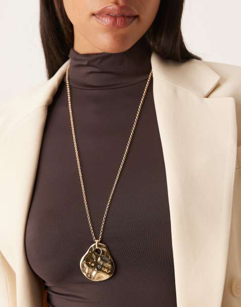 ASOS DESIGN - Collana dorata con ciondolo effetto fuso - view 1