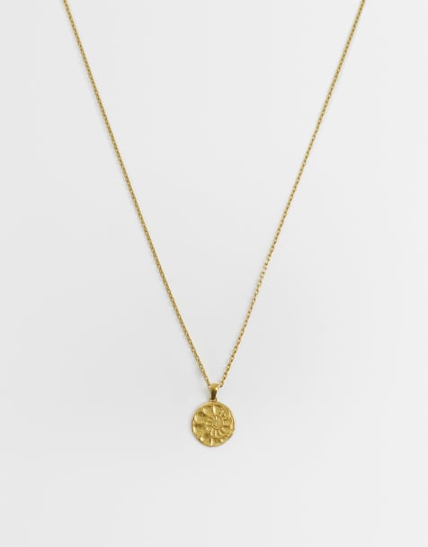 ASOS DESIGN - Collana dorata con pendente a conchiglia in acciaio inossidabile resistente all'acqua - view 1