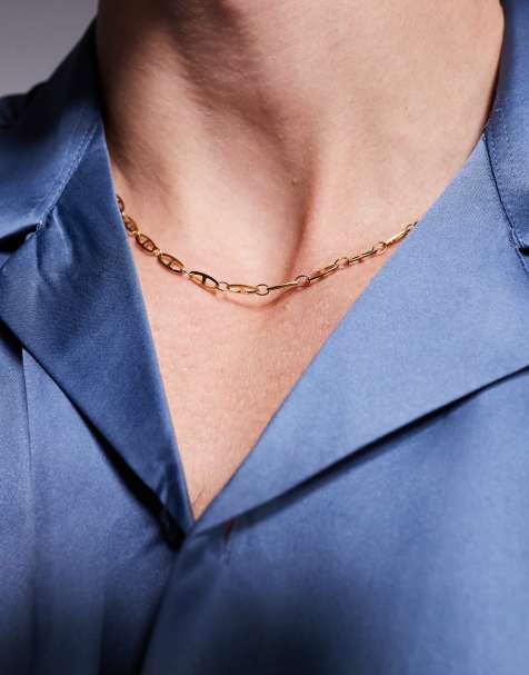 ASOS DESIGN - Collana dorata in catenina stile marina in acciaio inossidabile resistente all'acqua - view 1
