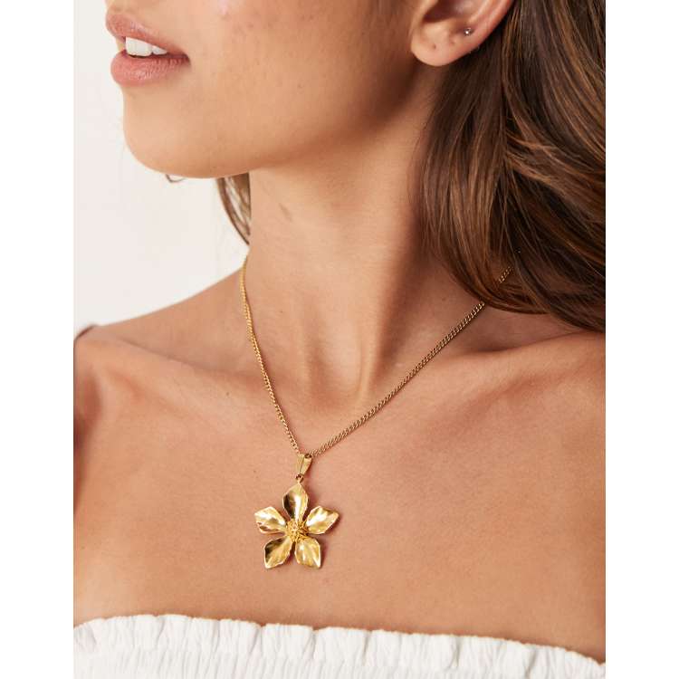 Collana Girocollo Acchiappasogni Bohémien Con Piuma E Foglie - Dorata, Catena 43+5cm, Regalo Per Donna