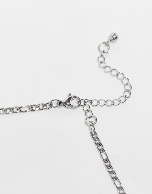 ASOS DESIGN - Collana in acciaio inossidabile resistente all'acqua argentato con pendente ad ala d'angelo, 4 di 4