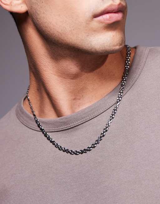 ASOS DESIGN - Collana in acciaio inossidabile resistente all'acqua color argento