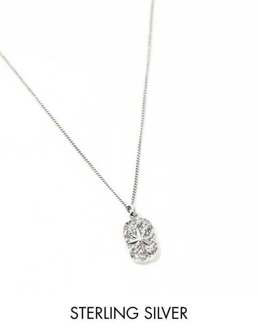 ASOS DESIGN - Collana in argento sterling con ciondolo a forma di bussola