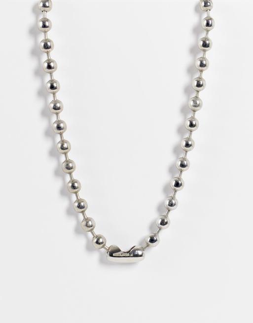 ASOS DESIGN - Collana in catenella a sfere color argento