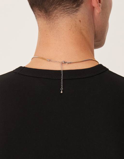 ASOS DESIGN - Collana in catenina mista multicolore in acciaio inossidabile resistente all'acqua, 3 di 3