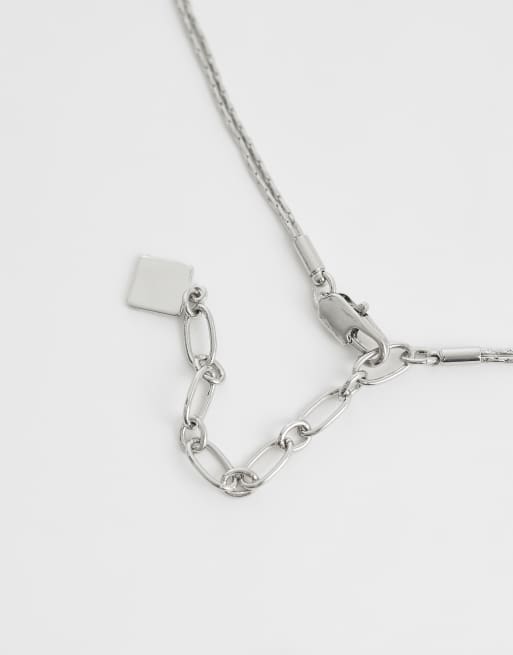 ASOS DESIGN - Collana lariat in catenina snake argentata con nodo, 3 di 4
