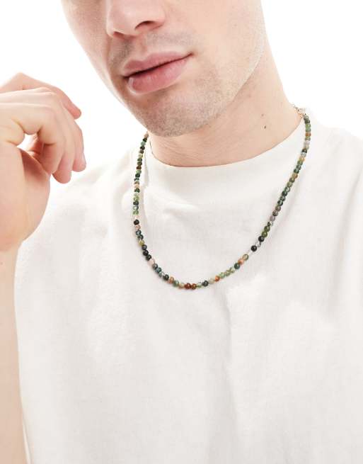 ASOS DESIGN - Collana multicolore con perline semipreziose