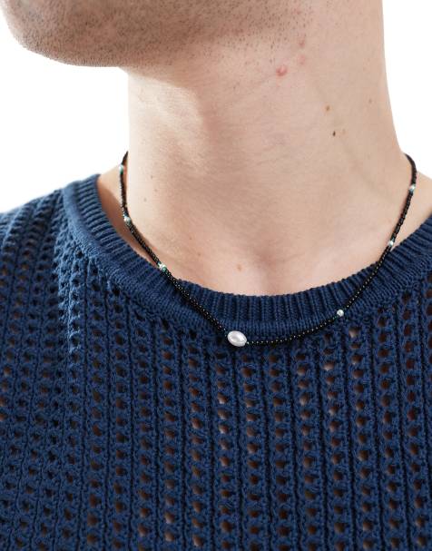 ASOS DESIGN - Collana nera con perline - view 1
