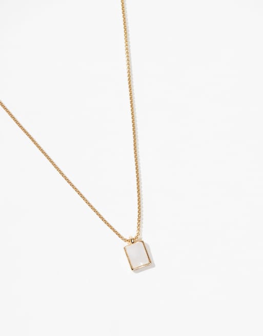ASOS DESIGN - Collana regolabile placcata in oro 14 kt con ciondolo con perla sintetica, 4 di 4