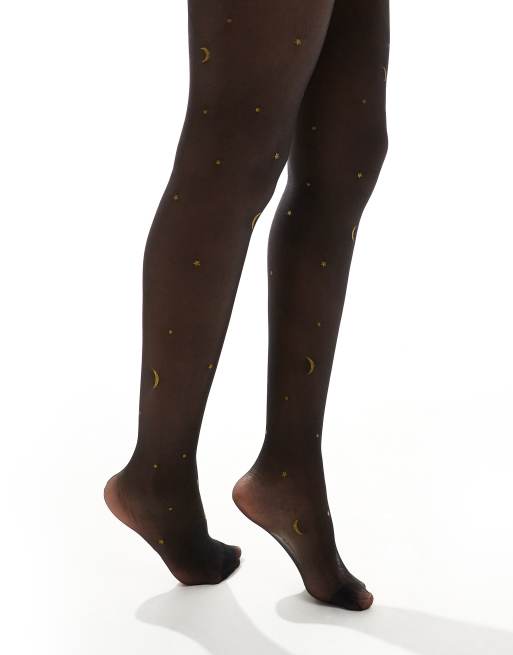 Collants Noirs Fantaisie Les Stars De Minuit – Motif Naja 15 Deniers Taille M