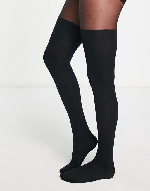 ASOS DESIGN - Collant effetto parigina con supporto su addome e glutei neri, 4 di 4