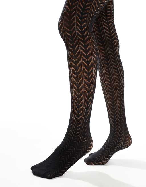 ASOS DESIGN - Collant traforati neri, 4 di 4