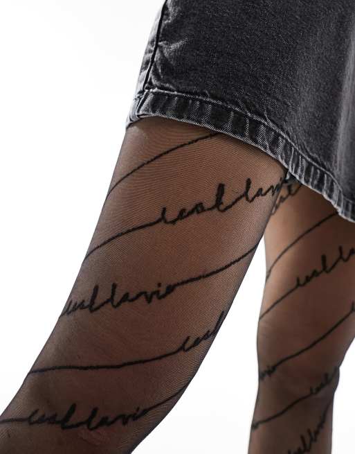 Collant Neri Scritta Calze Calzedonia ASOS DESIGN Collanti Neri 30