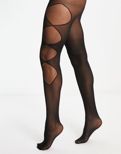 ASOS DESIGN - Collants façon chaussettes montantes à effet gainant - Noir