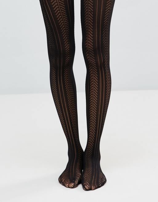 ASOS DESIGN - Collants en points de pèlerine - Noir