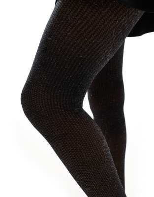ASOS DESIGN - Collants métallisés - Noir