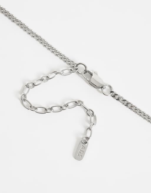 ASOS DESIGN collar colgante de acero inoxidable resistente al agua con rosa central en plata, 3 de 4