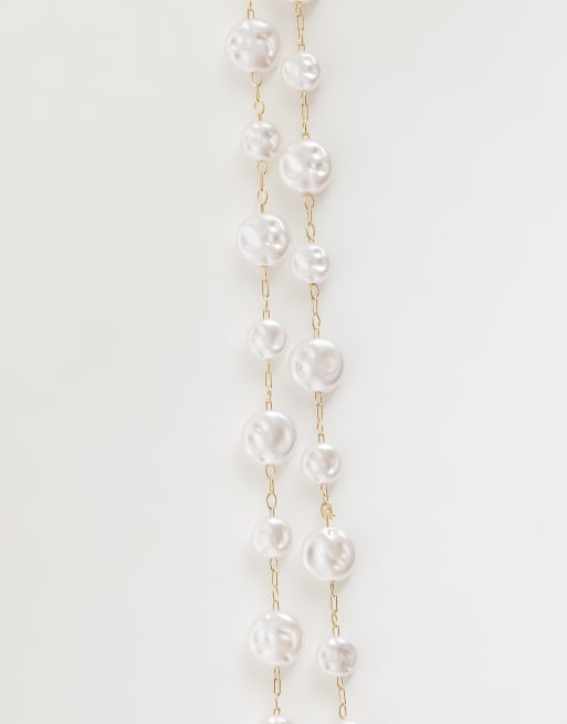 ASOS DESIGN - collar con perlas de imitación de agua dulce mixtas en tono dorado, 4 de 4