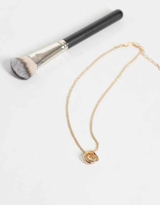 ASOS DESIGN - collar de cadena con colgante de nudo en tono dorado, 2 de 4