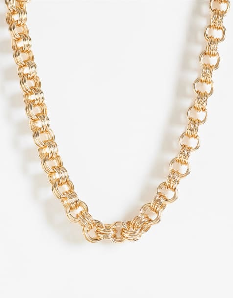 ASOS DESIGN - Collar de cadena de eslabones grandes en tono dorado - view 1